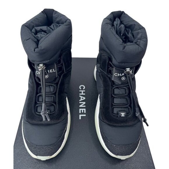Chanel Snow Boots – Coco Neige 2021/2022 Nylon Suede Black EU 38 - Picture 4 of 10